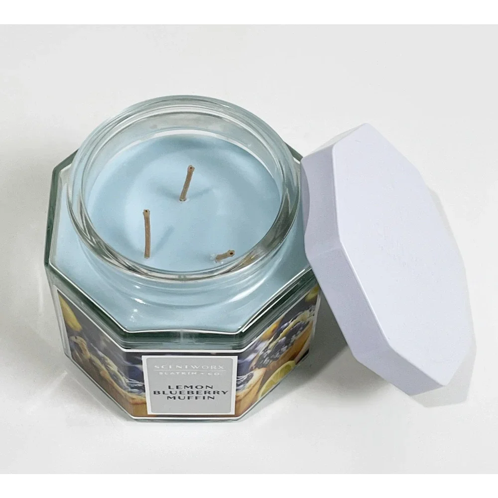 ScentWorx by Slatkin & Co. 3 Wick Jar Candle 14.5 oz - Lemon Blueberry Muffin